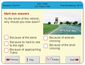 theory test touch screen